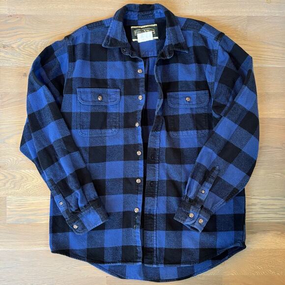 VTG Field & Stream Flannel Shirt Heavyweight Workwear Buffalo Check Mens Large - Picture 1 of 6
